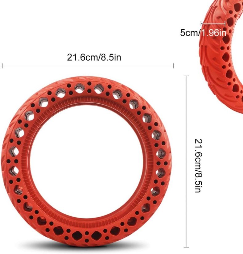 Part for BLUETOUCH 250/251/PRO/COMFY and Xiaomi - 8.5" tubeless tire, red