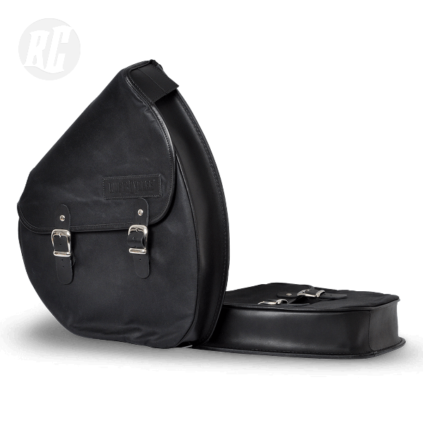 RUFFIAN Saddle bag made of waxed canvas - black, right side