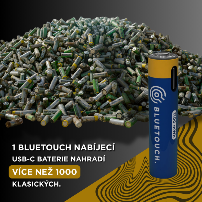 BLUETOUCH töltő 8 db AA/AAA 1.5 V Li-ion akkumulátorhoz – 8 akkumulátor a csomagban (4× AA, 4× AAA)
