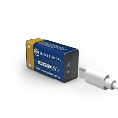 USB-C újratölthető elemek BLUETOUCH - 9V típus, 4070 mWh, 1 db a csomagban
