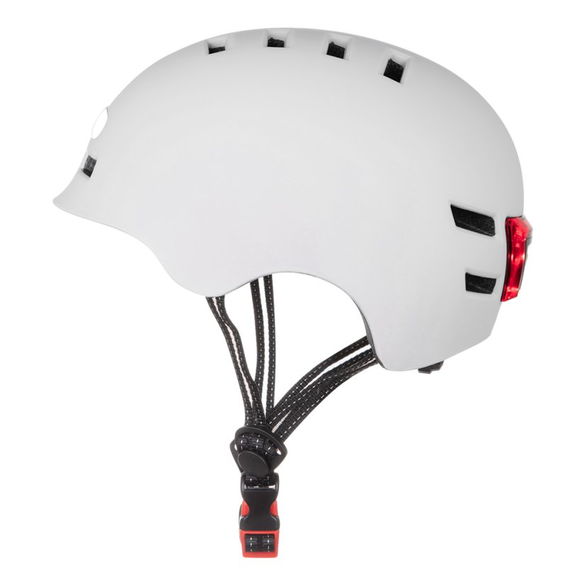 Bezpečnostná prilba s LED BLUETOUCH – biela, matná - Veľkosť: S