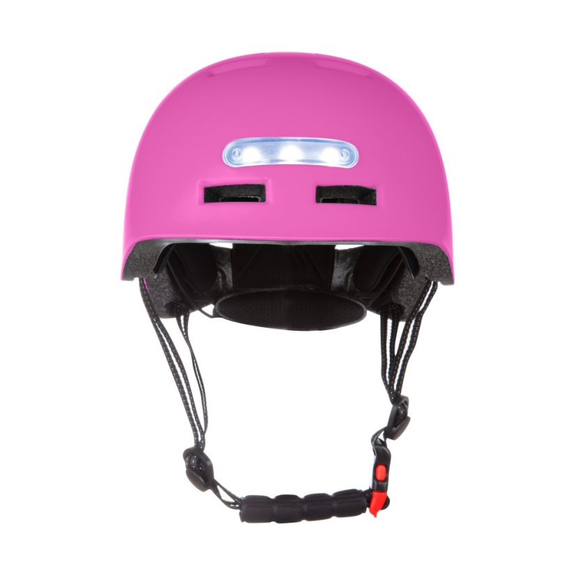 Biztonsági sisak LED BLUETOUCH – rózsaszín, matt