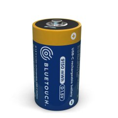 USB-C rechargeable batteries BLUETOUCH; type D