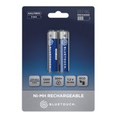 Klasické nabíjecí baterie BLUETOUCH - typ AAA, 1200 mWh, 2 ks v balení