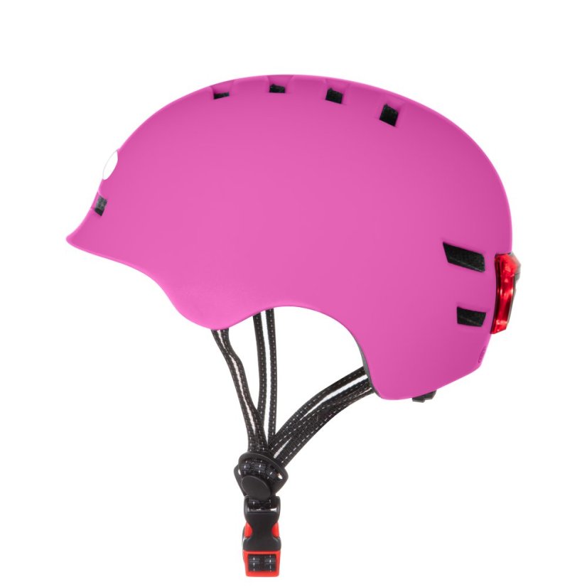 Biztonsági sisak LED BLUETOUCH – rózsaszín, matt
