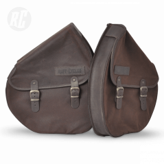 RUFFIAN Saddle bag made of waxed canvas - brown, left side