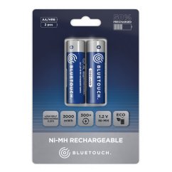 Klasické nabíjecí baterie BLUETOUCH - typ AA, 3000 mWh, 2 ks v balení