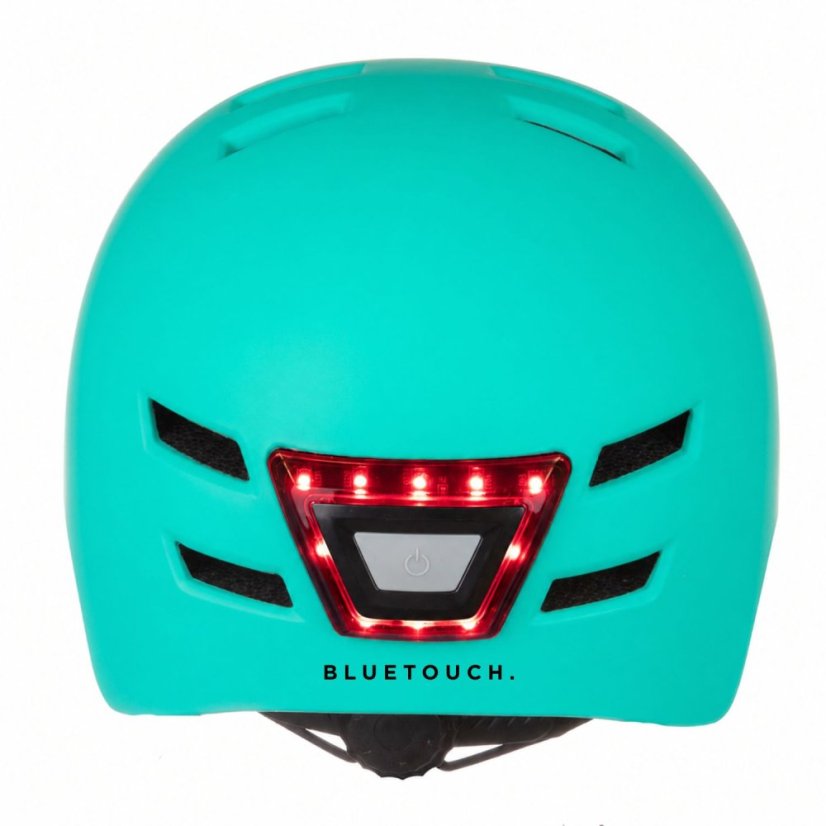 Biztonsági sisak LED BLUETOUCH – türkiz, matt