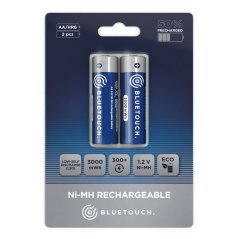 Klasické nabíjacie batérie BLUETOUCH - typ AA, 3000 mWh, 2 ks v balenie