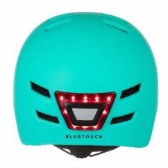 Biztonsági sisak LED BLUETOUCH – türkiz, matt