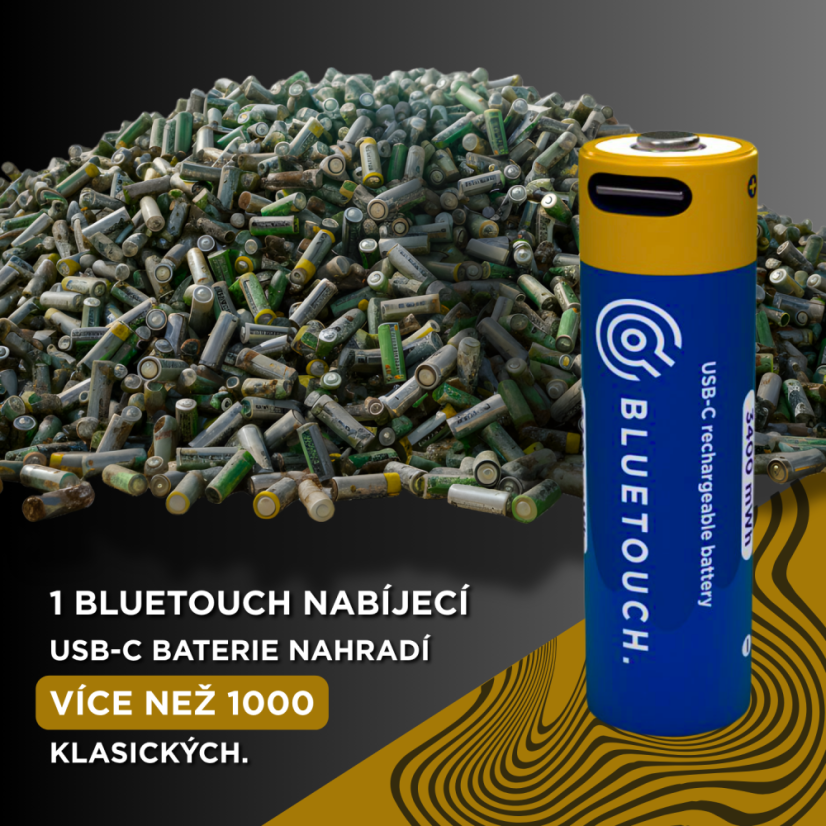 USB-C nabíjacie batérie BLUETOUCH - typ AA, 3400 mWh, 2 ks v balenie