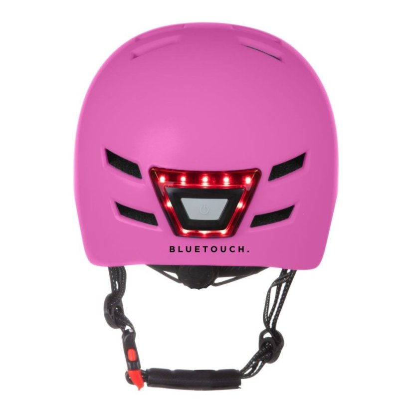 Biztonsági sisak LED BLUETOUCH – rózsaszín, matt