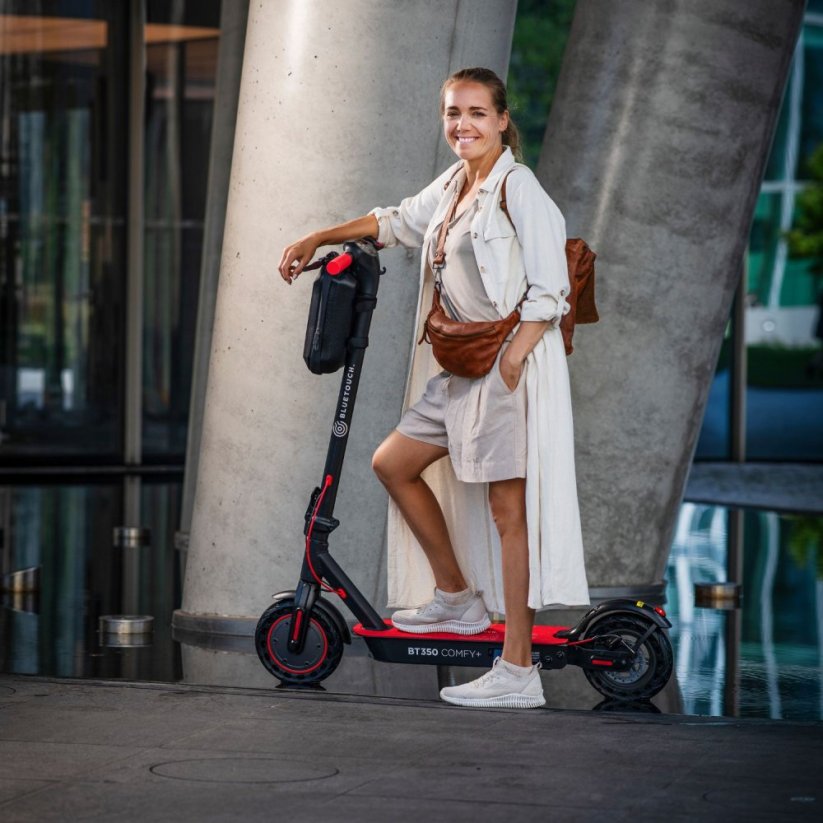 Elektromos roller BLUETOUCH BT350 COMFY+; fekete-piros