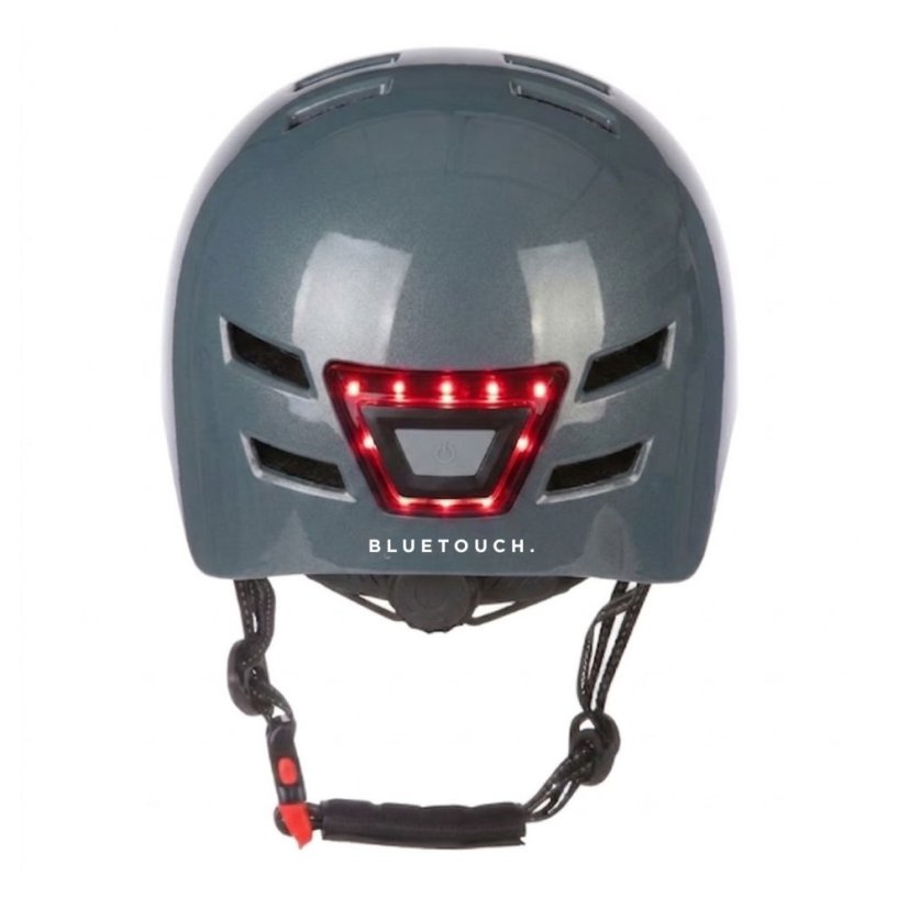 BLUETOUCH Safety Helmet with LED – Grey, Glossy - Size: S