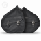 RUFFIAN Sedlová taška z voskovaného plátna - levá, čierna