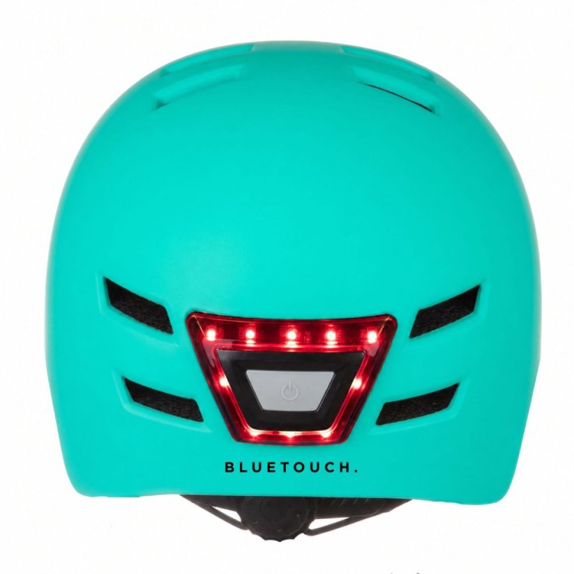 Bezpečnostná prilba s LED BLUETOUCH – tyrkysová, matná - Veľkosť: L