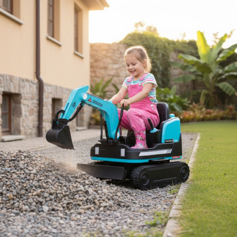 Detský elektrický bager BLUETOUCH - modrý