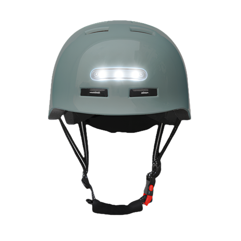 BLUETOUCH Safety Helmet with LED – Grey, Glossy - Size: S